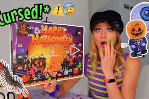 UNBOXING A *CURSED* MYSTERY HALLOWEEN FIDGET ADVENT CALENDAR!!😰👻 *24 MYSTERY BOXES!🎁💀😳*