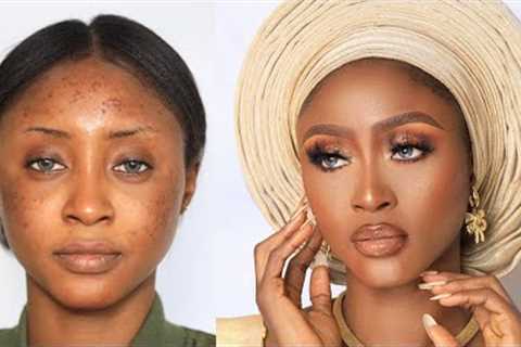 NIGERIAN BRIDAL MAKEUP AND GELE TRANSFORMATION TUTORIAL