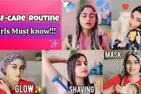 Self-Care Routine Every Girl Must Know!!❤️🚿 | DIY Hair+Body mask😍 #selfcare #pamperroutine