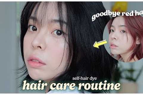 HAIR CARE ROUTINE ✨ self-hair dye | Erna Limdaugh