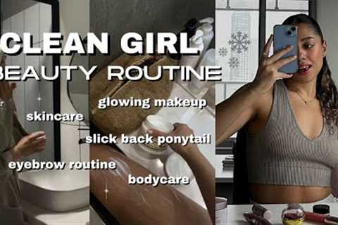 how to create a clean girl beauty routine & GLOW UP for winter ❄️ hair, skin, makeup, body ✨