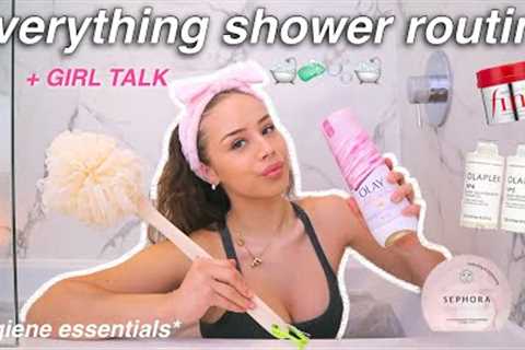 EVERYTHING SHOWER/BATH ROUTINE 🛁 girl talk, hygiene essentials, self care, shaving tips, etc..