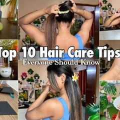 Top 10 HAIR CARE Tips- How to grow long, healthy & strong hair | #tips #haircare #selfcare