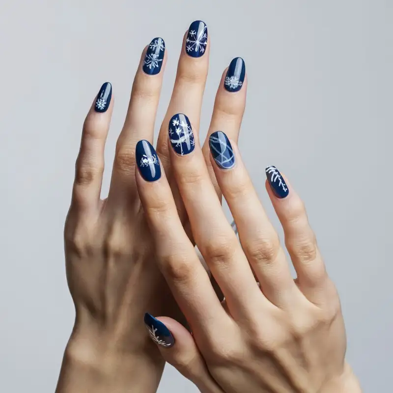 30 Stunning Blue Winter Nail Designs for a Frosty Look - Gloss and Vibes